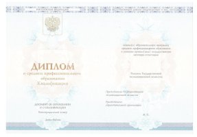 Диплом колледжа 2014 - 2019 в Красногорске